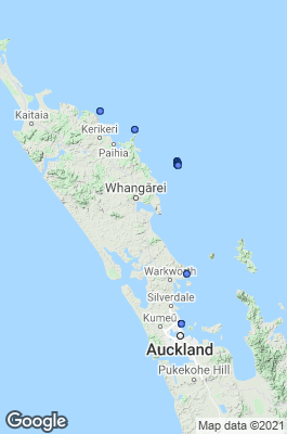 New Zealand Dive site map