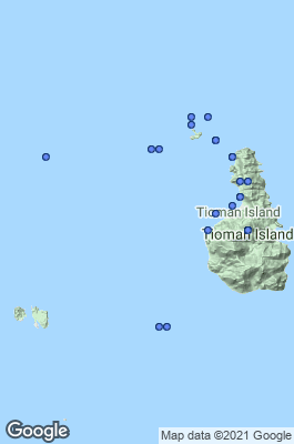 Tioman/Pahang Marine Park Dive site map