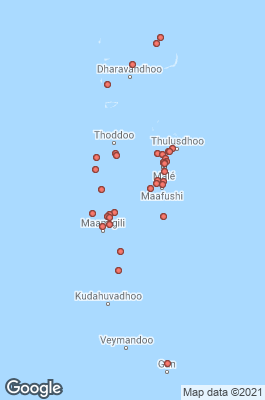 The Central (Baa, Lhaviyani, North & South Male, Alifu Alifu, Alifu Dhaalu, Vaavu Atolls) Divecenter map