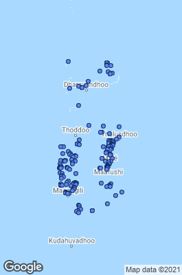 The Central (Baa, Lhaviyani, North & South Male, Alifu Alifu, Alifu Dhaalu, Vaavu Atolls) Dive site map