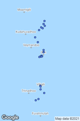 The South (Thaa, Laamu, Meemu, Gaafu Alifu, Gaafu Dhaalu Atolls) Dive site map