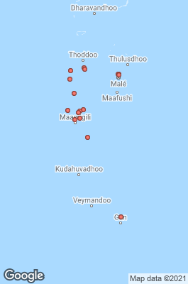 Ari Atoll (Alifu Dhaalu Atoll and Alifu Alifu Atoll) Divecenter map