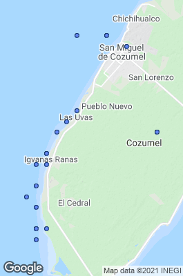 Cozumel Dive site map