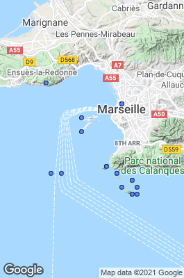 Marseille Dive site map