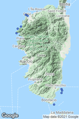 Corsica Dive site map