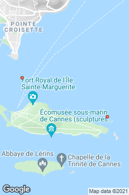 Sainte Marguerite Island (Île Sainte-Marguerite) Divecenter map