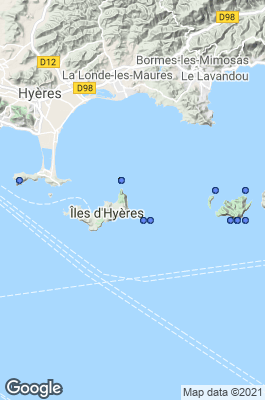 Hyères Dive site map