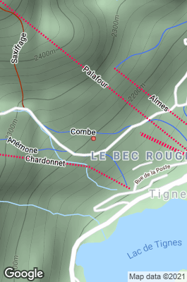 Lac De Tignes (Lake Tignes) Divecenter map