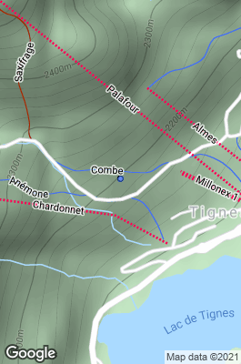 Lac De Tignes (Lake Tignes) Dive site map